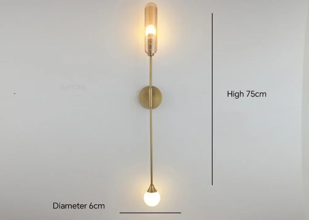 LustraVogue Aura – Luxe Moderne Wandlamp met Glazen Kap - wandlamp - afmetingen