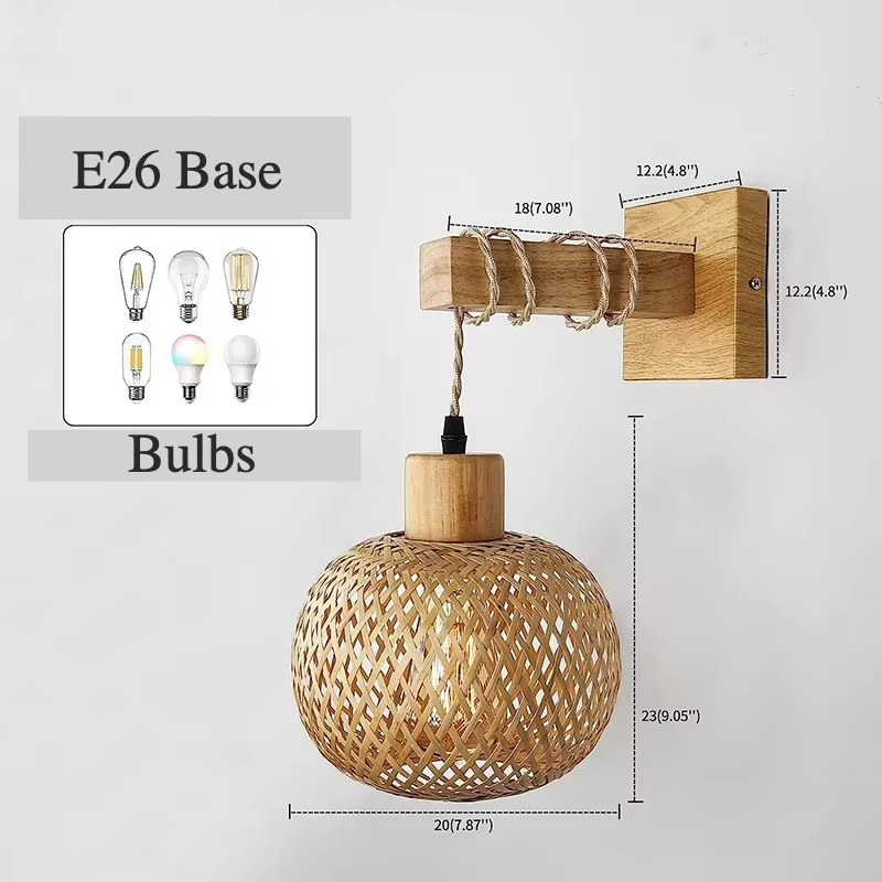 SolBambu Wandlamp – Handgeweven Bamboe Lantaarn voor Natuurlijke Moderne Interieurs - wandlampen - close-up
