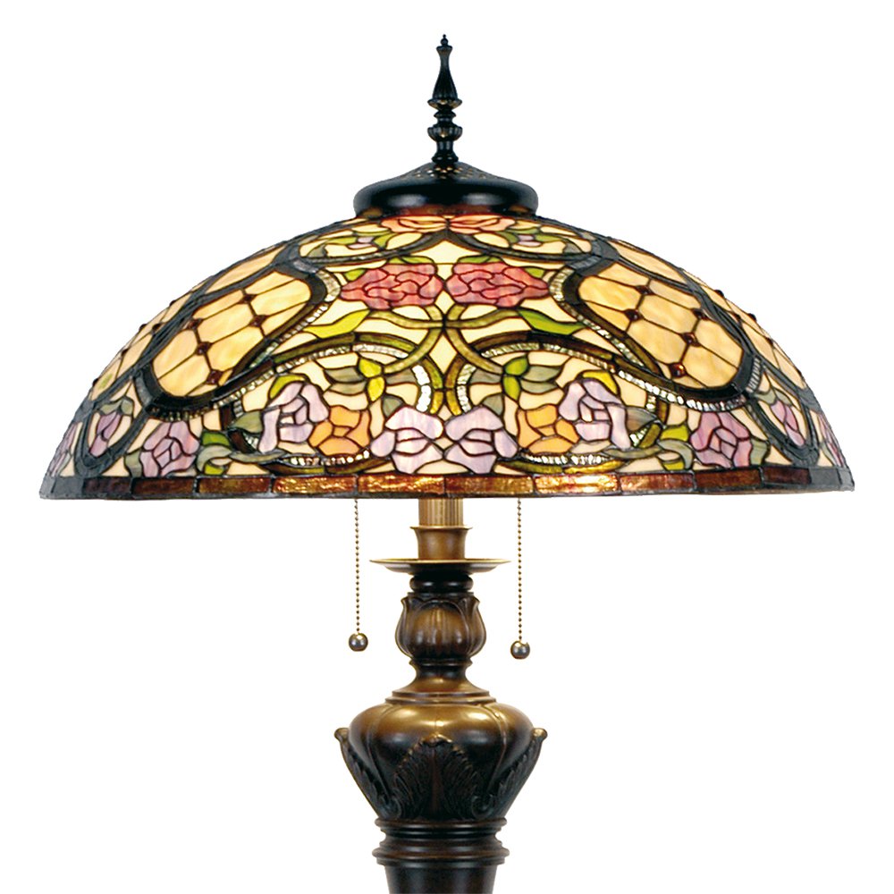 Lumi Lamp - Tiffany Vloerlamp Beige Roze - vloerlamp - sfeerbeeld