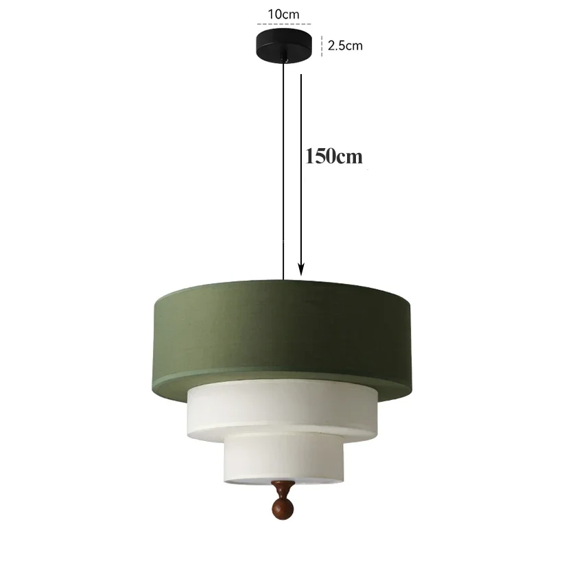 Boho Green Fabric Hanglamp