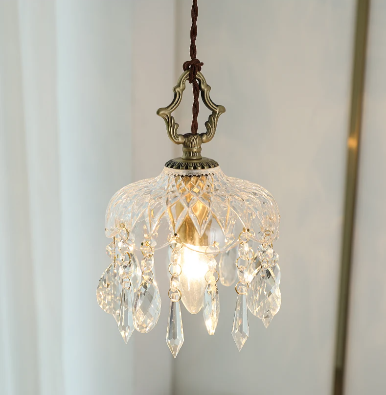 Franse Retro Glazen Hanglamp - hanglampen - in de kamer