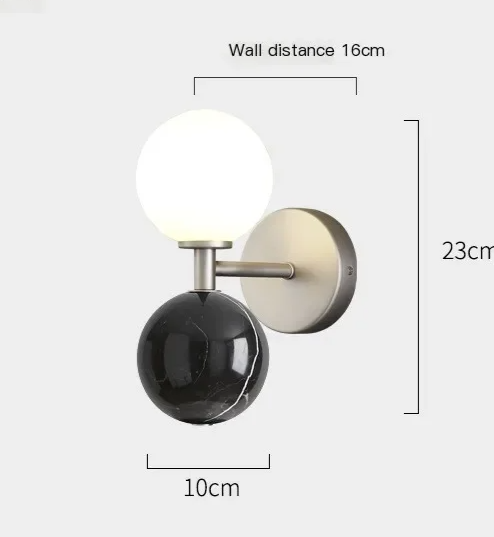 Nordic Marble Glow – Luxe LED Wandlamp van Marmer - wandlamp - zijaanzicht