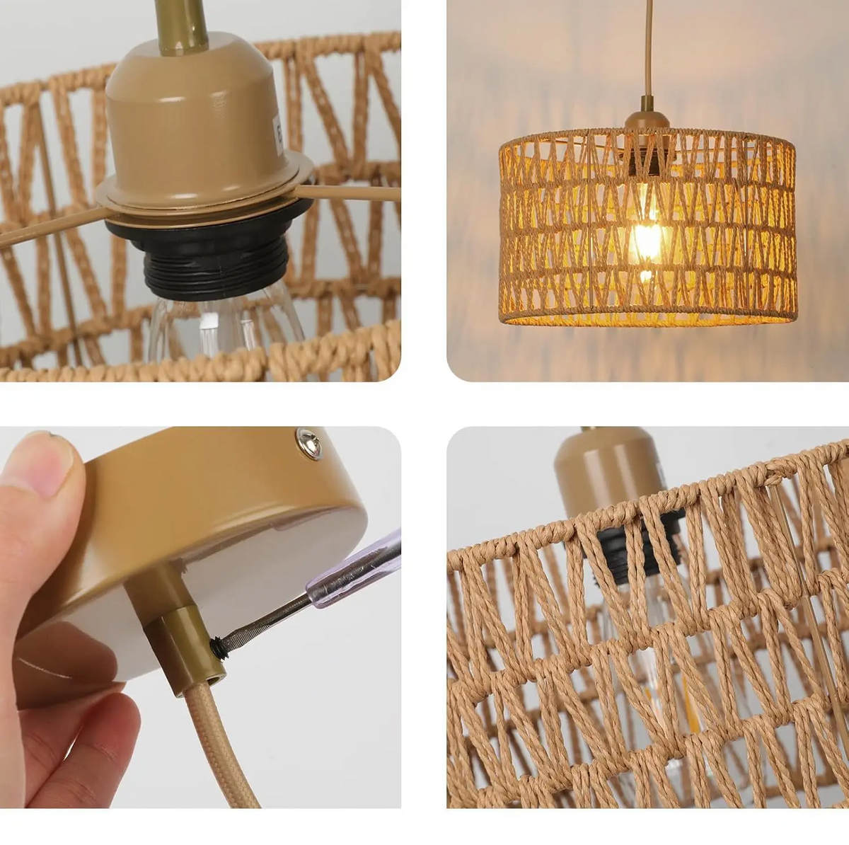 NaturaRiet Rieten Hanglamp – Authentieke Sfeer in een Modern Jasje - hanglampen - in de kamer