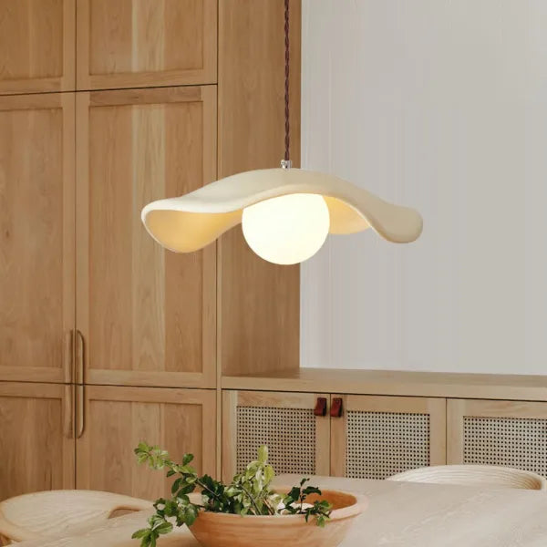 Creatieve Wabi Sabi Eetkamer Hanglamp Met Lotusbladeren - hanglampen - zijaanzicht