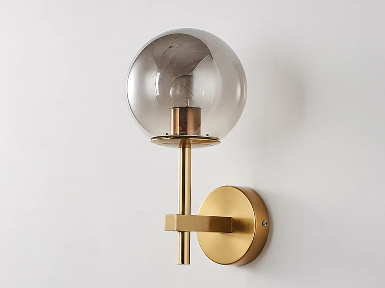 LumiNord – Nordic Moderne LED Wandlamp met Glazen Lichtbol - wandlamp - close-up