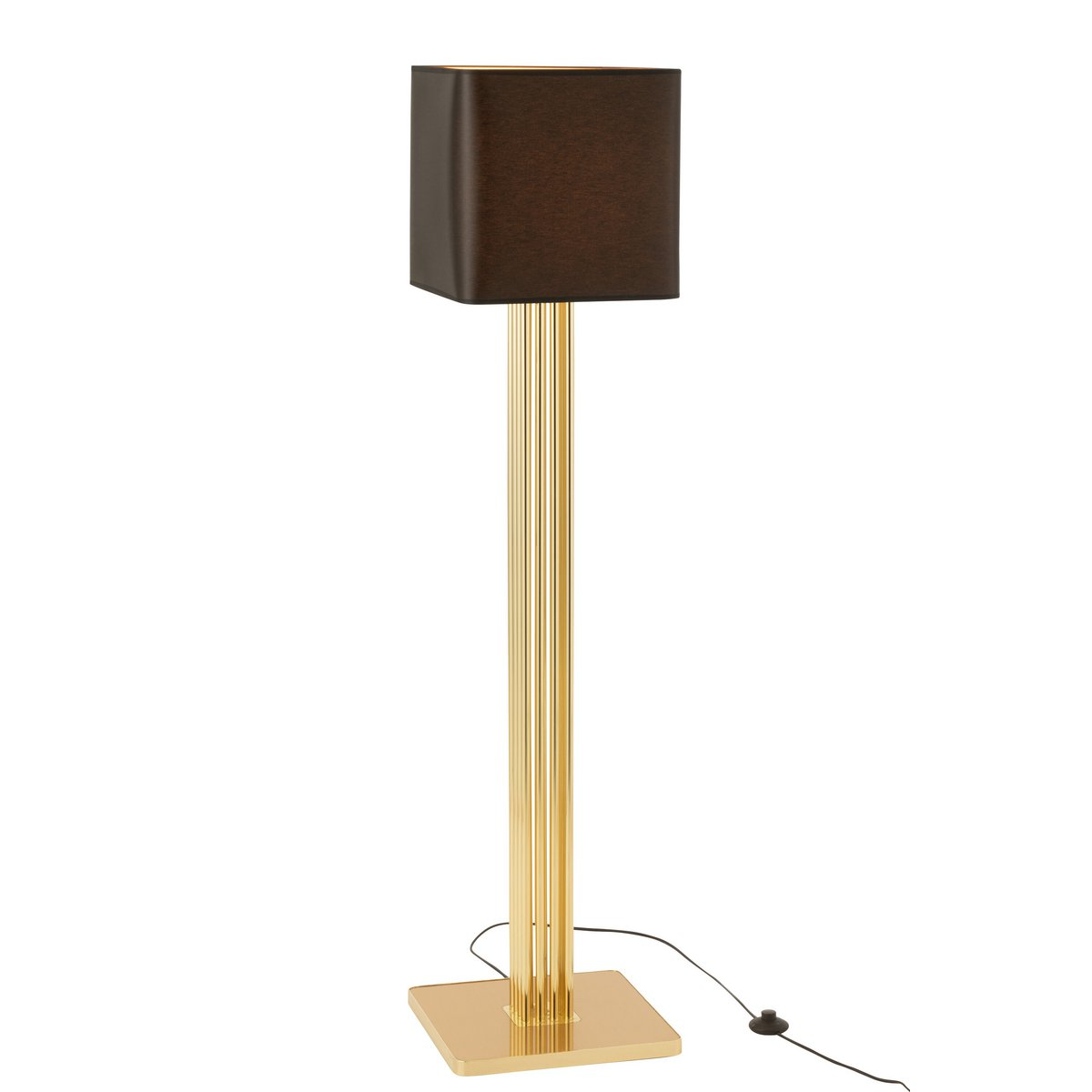 J-Line - J-Line Lamp Moderna - Metaal/Textiel - Goud - vloerlampen - zijaanzicht