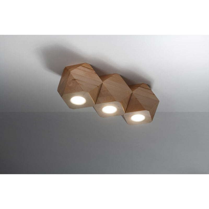 Licht Op SRL - Woody Plafondlamp Van Natuurlijk Hout