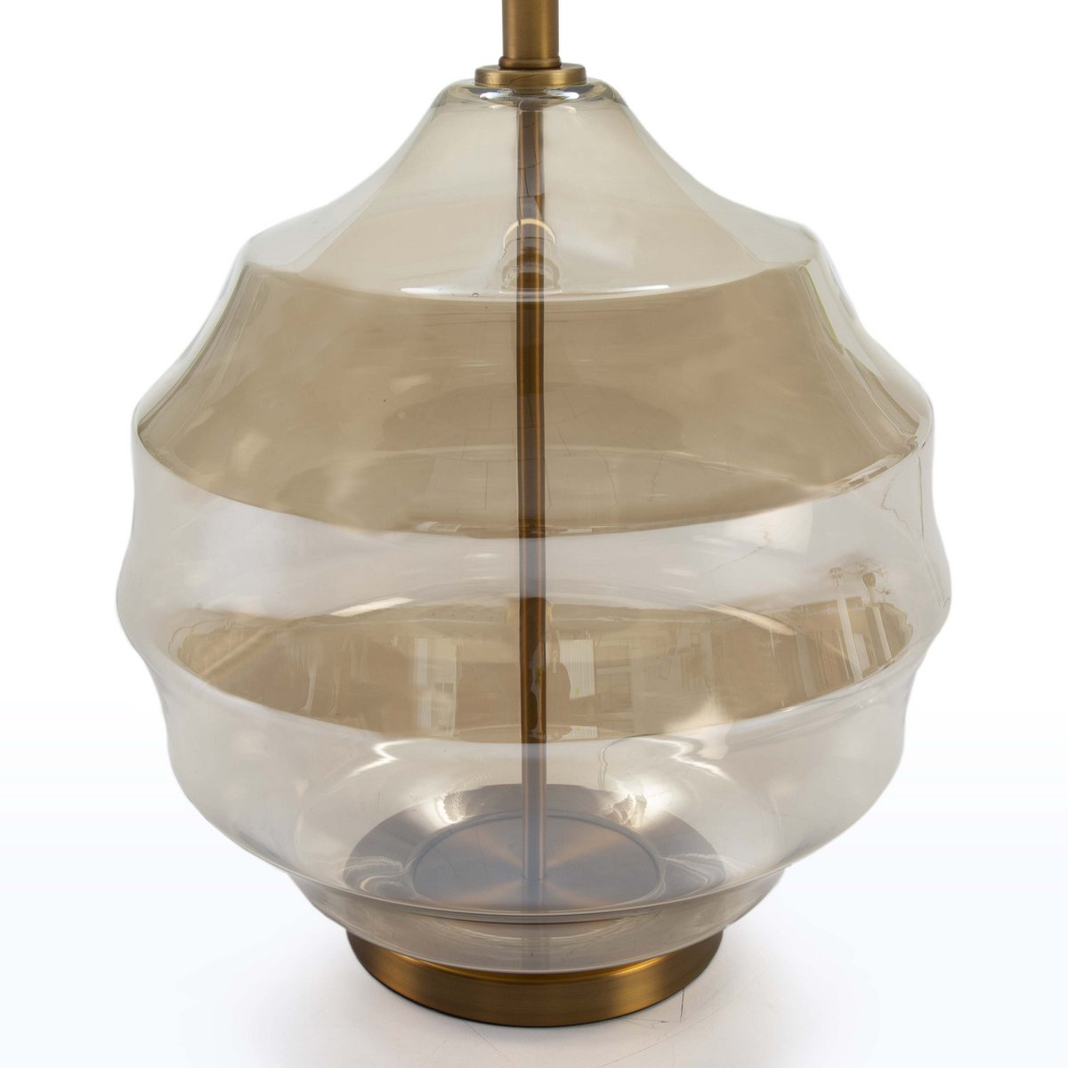 Alexandra Thai - Dessertlamp zonder scherm 40X20X53 Ambar kristal/gouden metaal - tafellampen