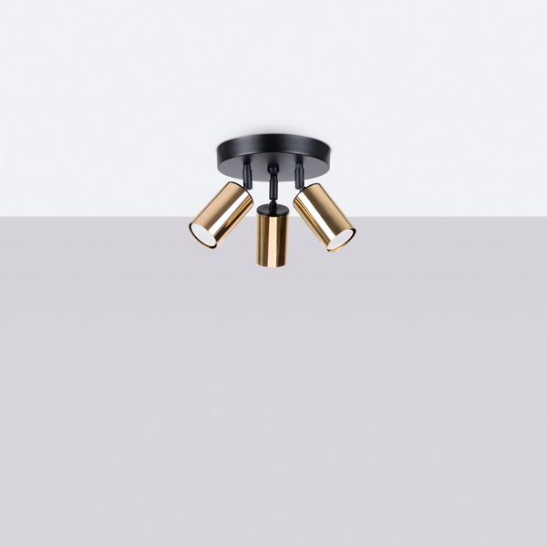 Lightinup SRL - Winx 3P Zwart/Gouden Plafondlamp
