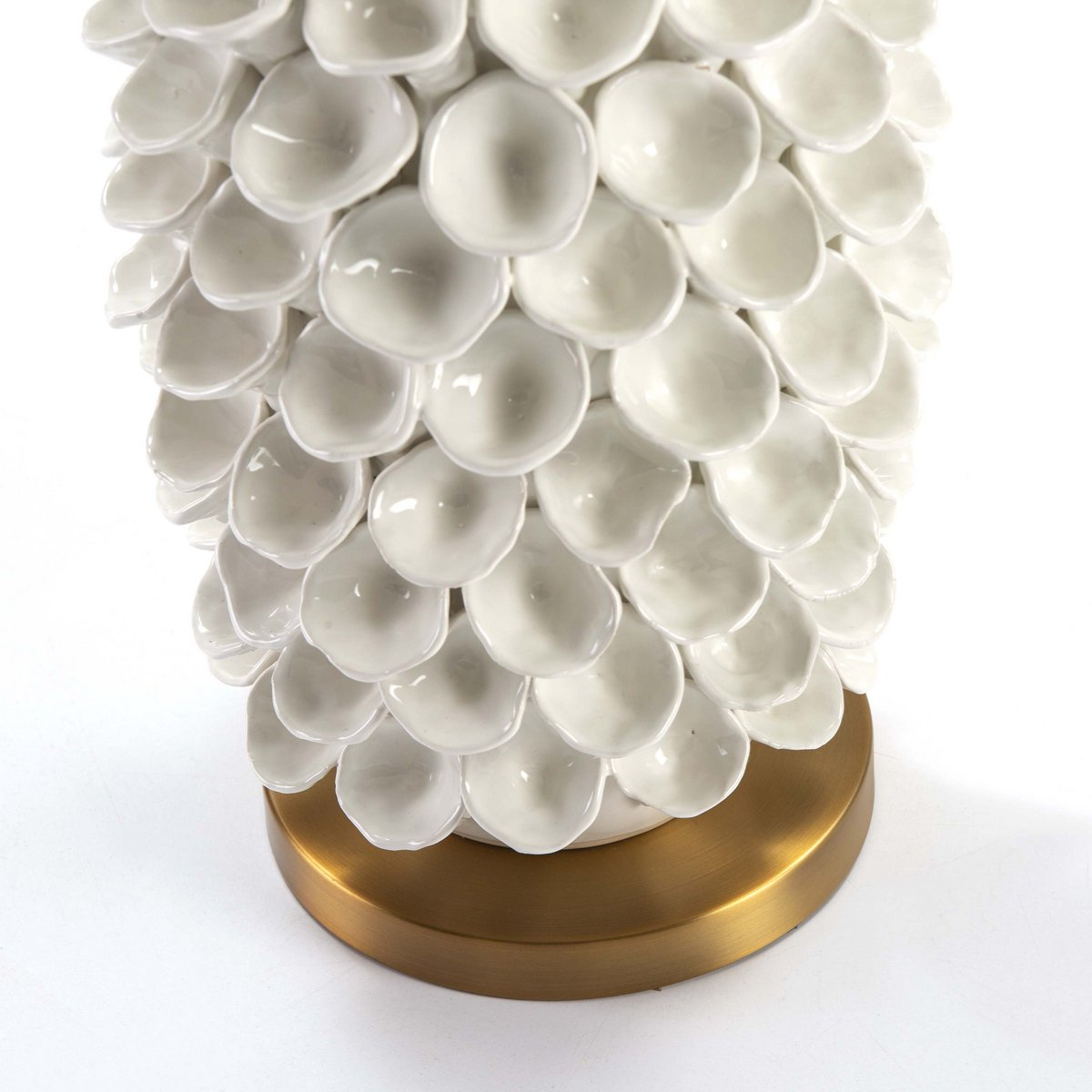 Alexandra Thai - Dessertlamp Zonder Pantalla 22X19X52 Ceramica Blanco/Metaal Goud - tafellampen - sfeerbeeld