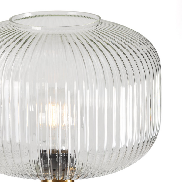 Alexandra Thai - Vloerlamp 30X30X162 Goud Metaal/Zwart Marmer/Transparant Glas