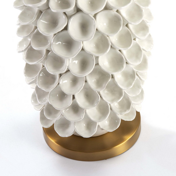 Alexandra Thai - Dessertlamp Zonder Pantalla 22X19X52 Ceramica Blanco/Metaal Goud