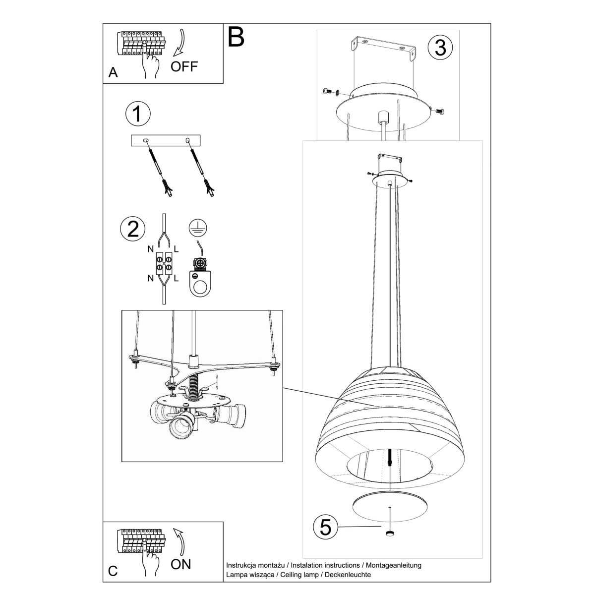 Lightinup Srl - Bella 60 Zwarte Kroonluchter - hanglampen - detail