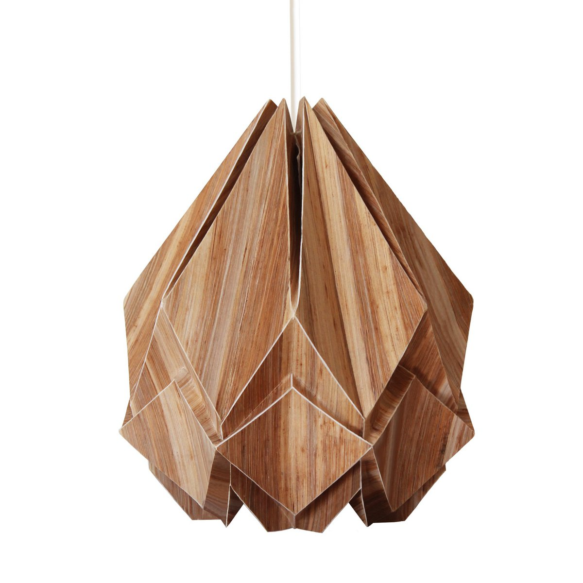 Tedzukuri Atelier - Origami Hanglamp In Ecowood En Papier - Maat M - hanglampen - zijaanzicht