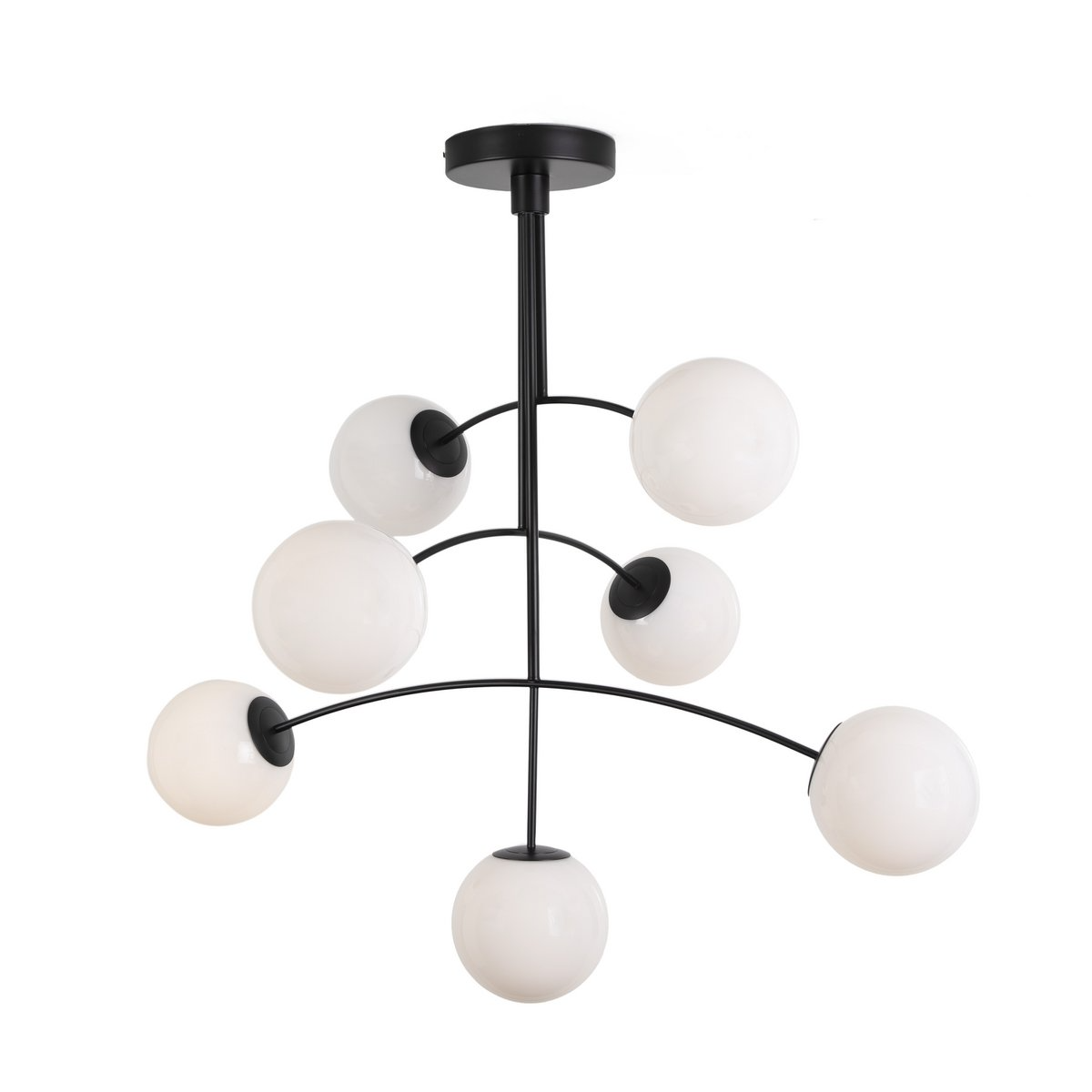 Alexandra Thai - Plafondlamp 115X90X110 Kristalwit/Metaal Zwart - plafondlampen