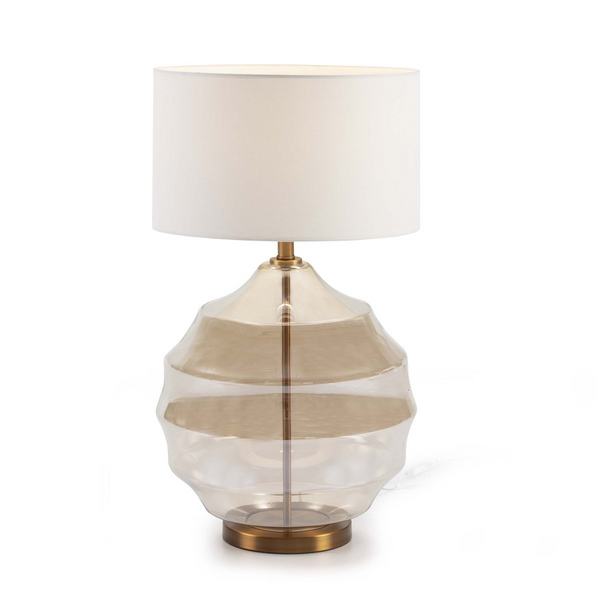 Alexandra Thai - Dessertlamp zonder scherm 40X20X53 Ambar kristal/gouden metaal