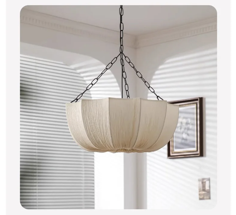 KumoWabi Japanse Wabi-Sabi Stoffen Hanglamp - plafondlamp - gemonteerd