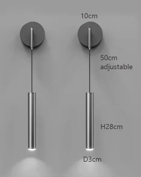 DINDALLED Modern LED Wandlamp - wandlamp - afmetingen