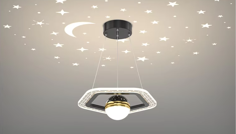 LunaNova LED Plafondlamp met Sterrenprojectie - hanglampen - zijaanzicht