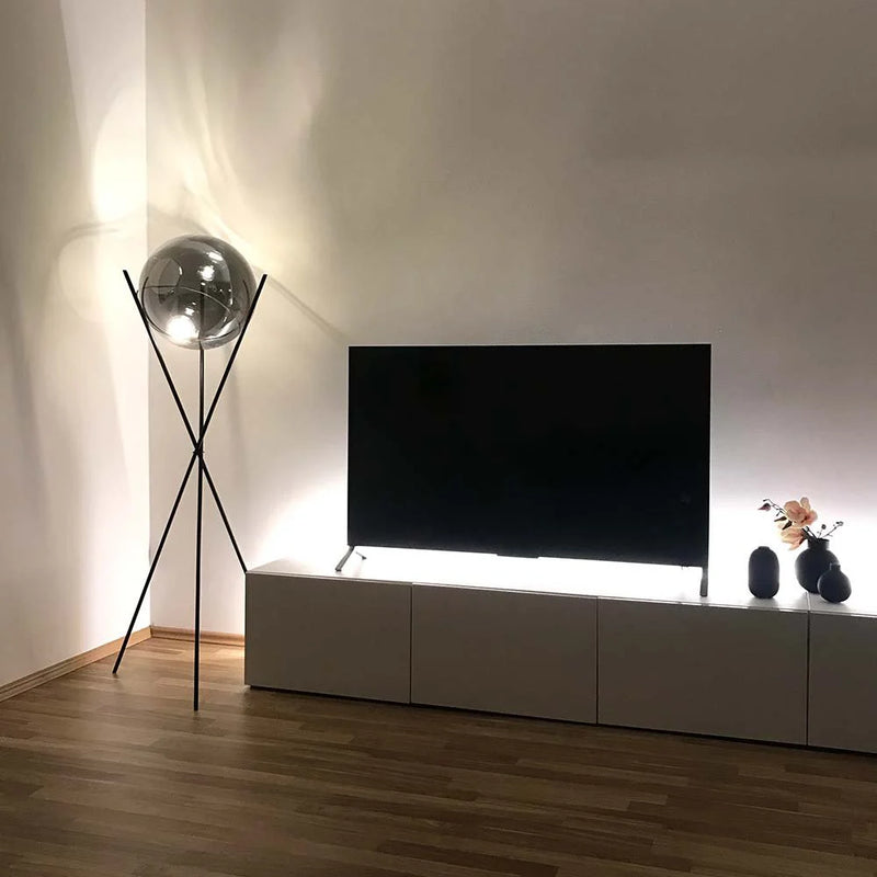 Skapetze - S.LUCE Pro Vloerlamp Sphere 40 Met Rookglazen Bol