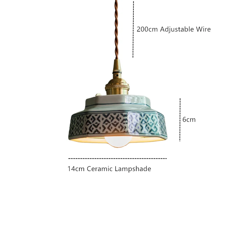AuroraVerde Donkergroene Keramische Hanglamp - hanglampen - afmetingen