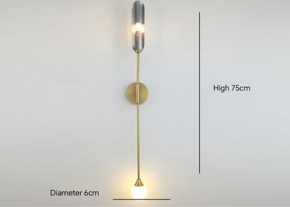 LustraVogue Aura – Luxe Moderne Wandlamp met Glazen Kap - wandlamp - materiaaldetail