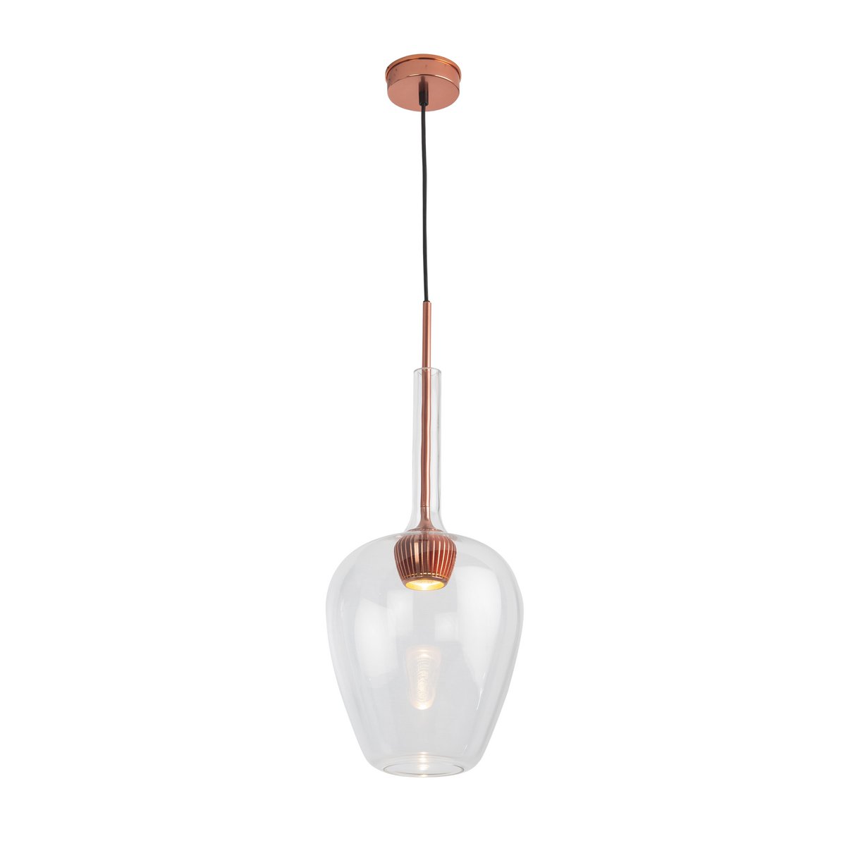 Alexandra Thai - Plafondlamp 25X25X66 Aluminium Kleur Koper/Transparant Kristal - plafondlampen