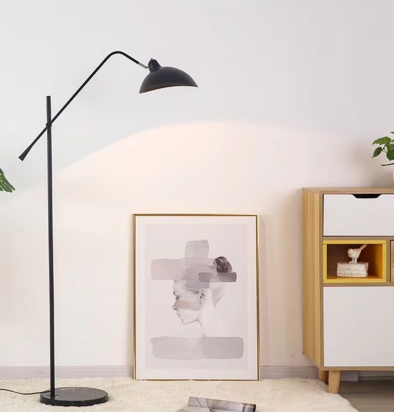 Nordic Gold Luxe Vloerlamp – Minimalistisch Design met Marmeren Basis - vloerlamp