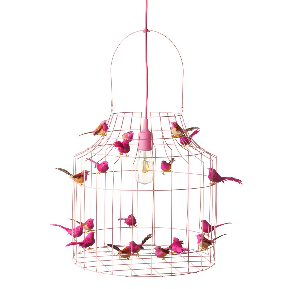 Dutch Dilight - Vogelkooi Hanglamp Roze - hanglampen