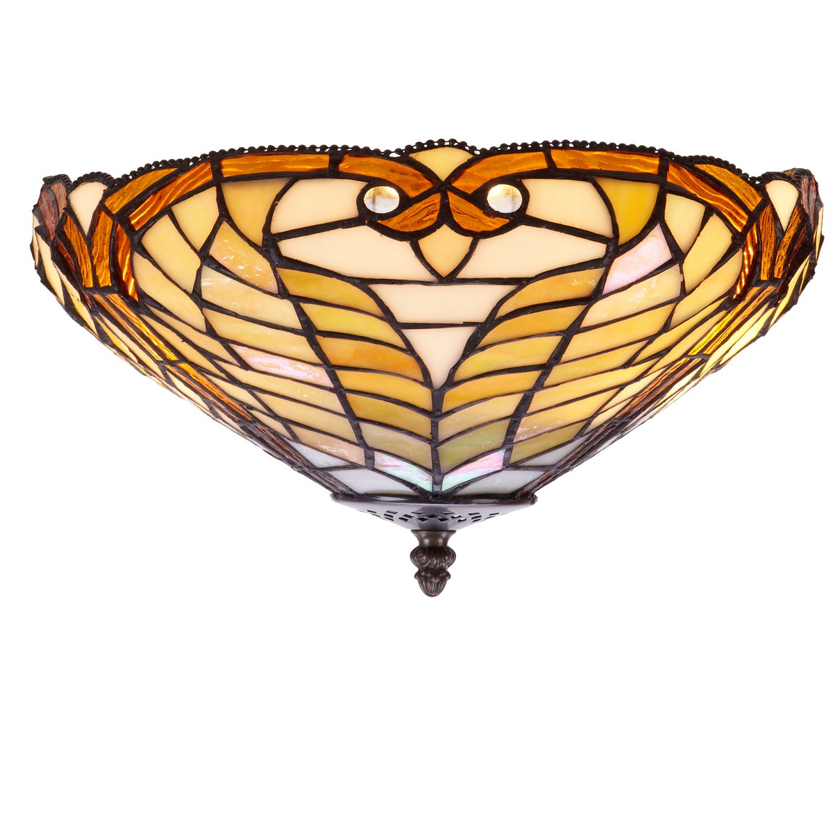 Alexandra Lighting - Plafondarmatuur Bevestigd Aan Het Plafond Met Tiffany Lampenkap Diameter 45Cm Dalí Serie - plafondlamp