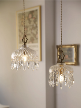 Franse Retro Glazen Hanglamp