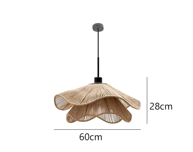 WabiRope Aura: Scandinavische Wabi Sabi Hennep Touw Hanglamp - hanglampen - verlicht