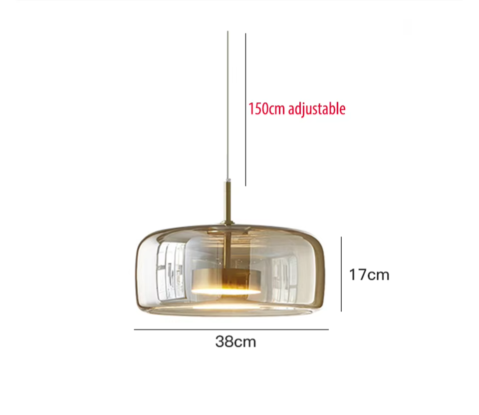 LumiGlow – Elegante Glassteen Hanglamp met LED-verlichting - hanglampen - gemonteerd