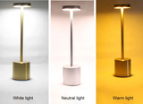 LumiÉlan – Klassieke Oplaadbare Tafellamp met Touch, Traploze Dimming en 3 Lichtkleuren
