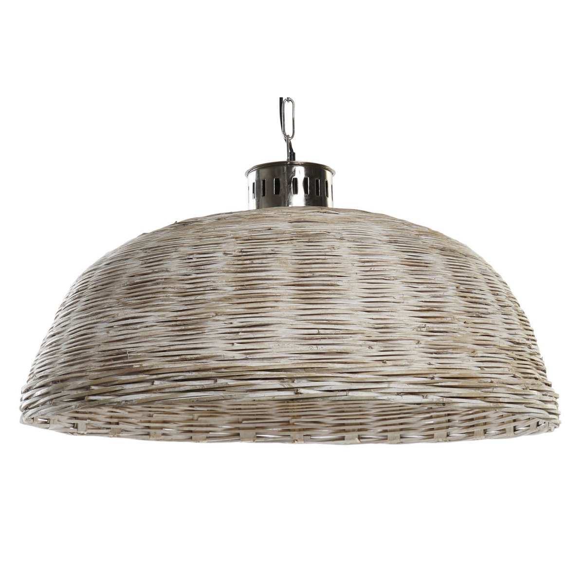 Alexandra Meti - Plafondlamp Metaal Rotan 80X80X47 Naturel - hanglampen
