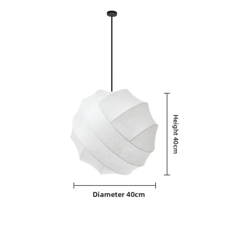 Wabi Sabi Zijde Hanglamp – Japanse Minimalistische Ronde Plafondlamp - hanglampen - in de kamer