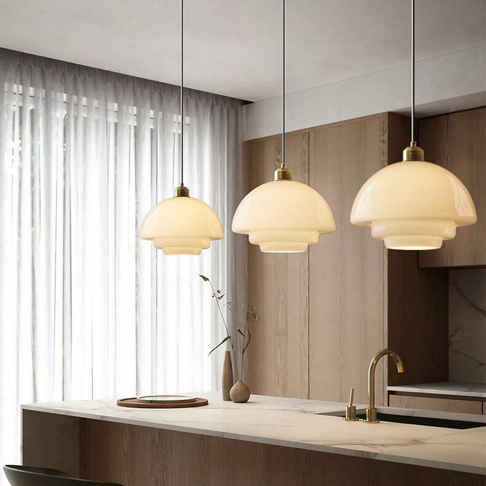 Witte Glazen Hanglamp - hanglampen - detail