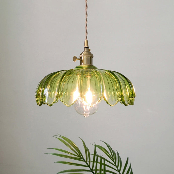 Vintage Glazen Bloem Hanglamp - hanglampen - sfeerbeeld