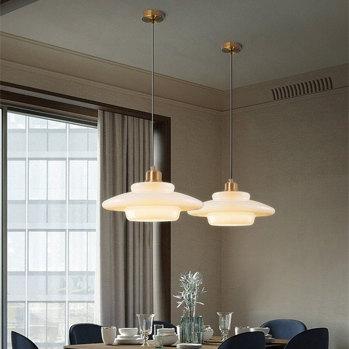 Witte Glazen Hanglamp - hanglampen - sfeerbeeld