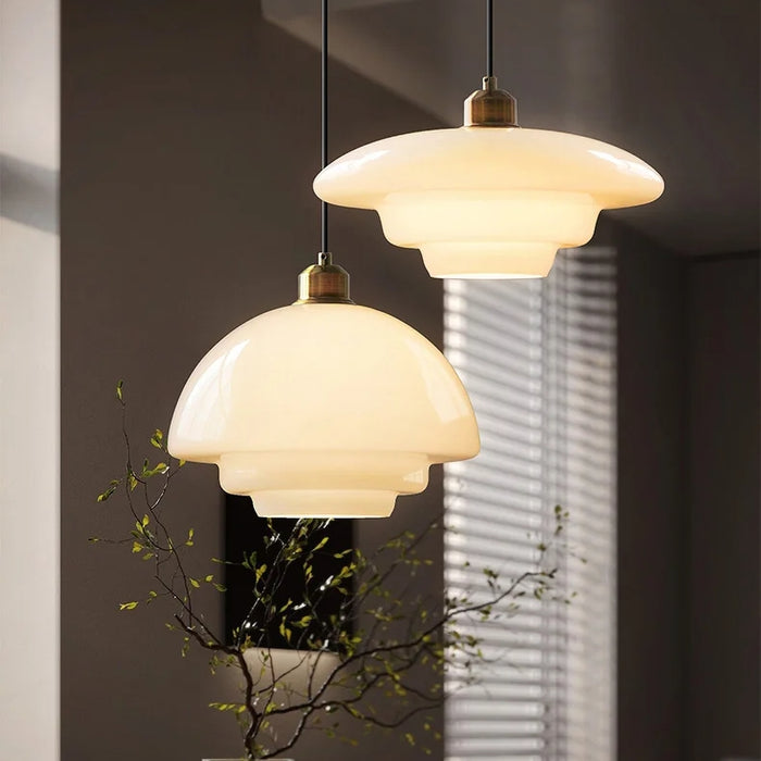 Witte Glazen Hanglamp - hanglampen - gemonteerd