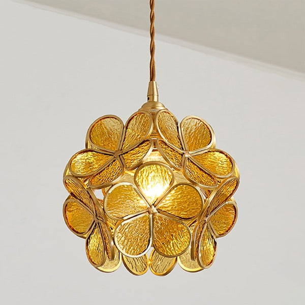 Glazen Hanglamp In De Vorm Van Een Bloem - hanglampen - materiaaldetail