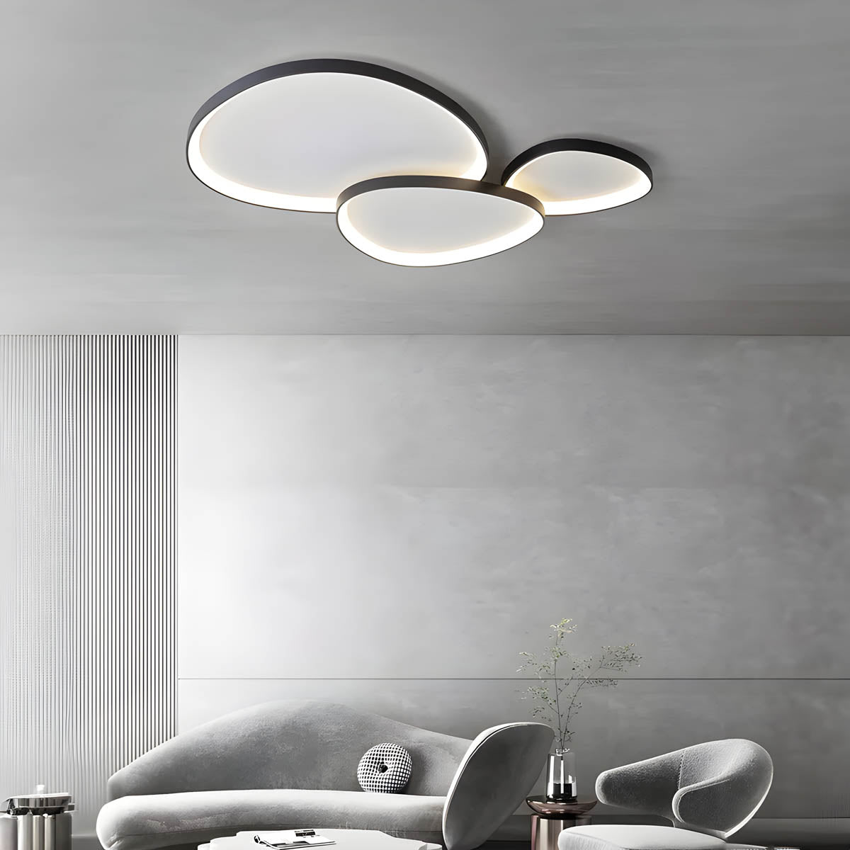 Dauwkleurige Driedelige Plafondlamp - plafondlamp - in de kamer