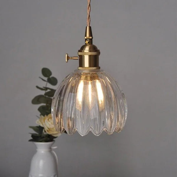 Japanse Retro Glazen Bloem Hanglamp - hanglampen - verlicht