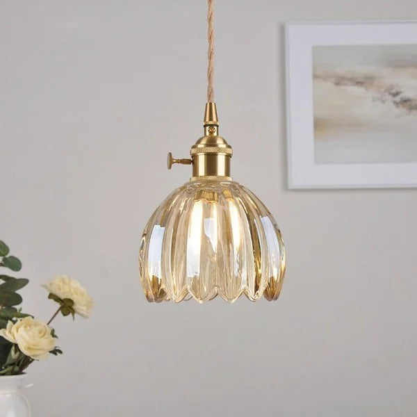 Japanse Retro Glazen Bloem Hanglamp - hanglampen - materiaaldetail