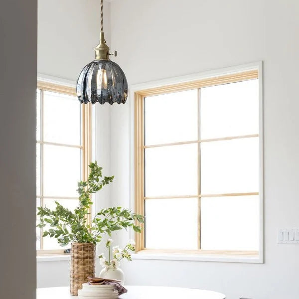 Japanse Retro Glazen Bloem Hanglamp - hanglampen