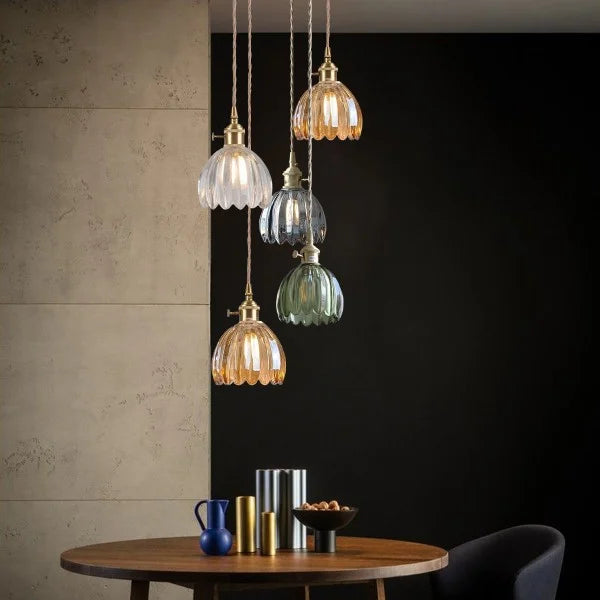 Japanse Retro Glazen Bloem Hanglamp - hanglampen - gemonteerd