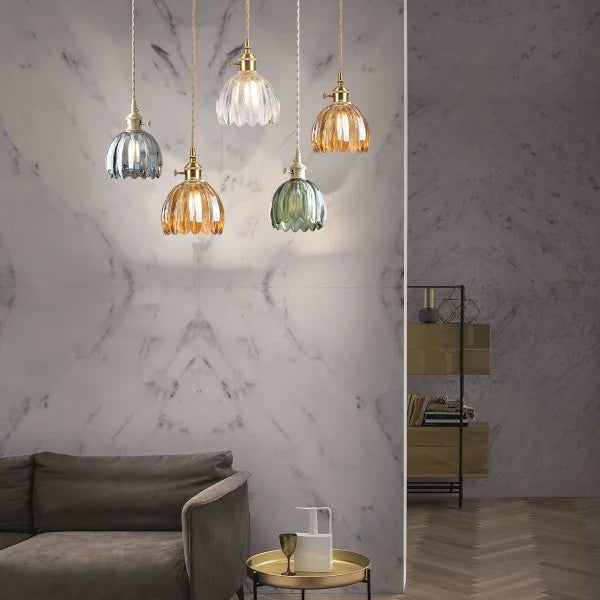 Japanse Retro Glazen Bloem Hanglamp - hanglampen - verlicht