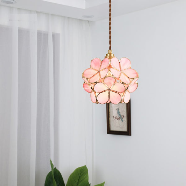 Glazen Hanglamp In De Vorm Van Een Bloem - hanglampen - afmetingen