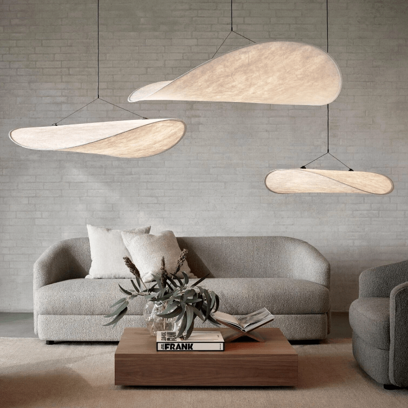 Japandi Stijl Zijden Hanglamp Kroonluchter - hanglampen