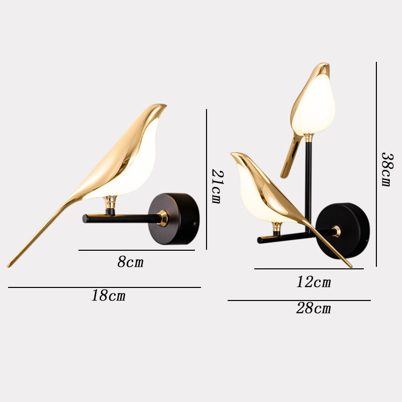 Moderne Wandlamp In De Vorm Van Vogels - wandlampen